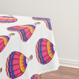 Hot air balloon cartoon illustration  tablecloth