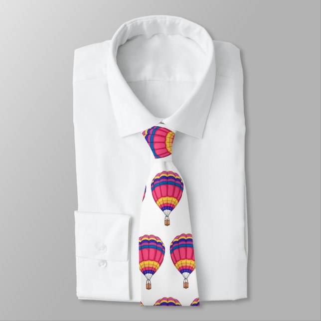 Hot air balloon cartoon illustration tie (Tied)