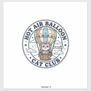 Hot Air Balloon Cat Cute Cat T-Shirt Design - Hot
