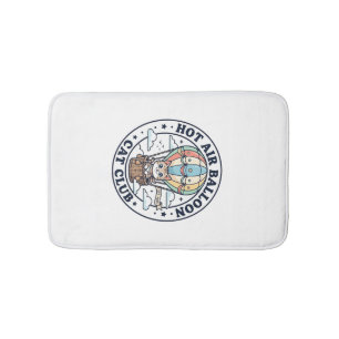 Hot Air Balloon Cat Cute Cat T-Shirt Design - Hot Bath Mat