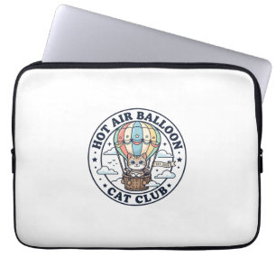 Hot Air Balloon Cat Cute Cat T-Shirt Design - Hot Laptop Sleeve