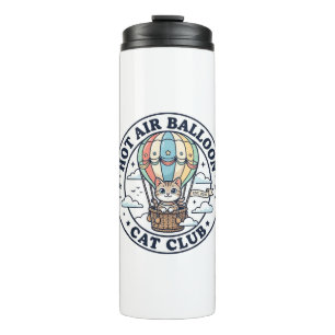 Hot Air Balloon Cat Cute Cat T-Shirt Design - Hot Thermal Tumbler