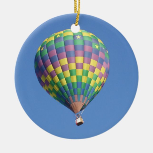 Hot Air Balloon Ceramic Tree Decoration (Front)