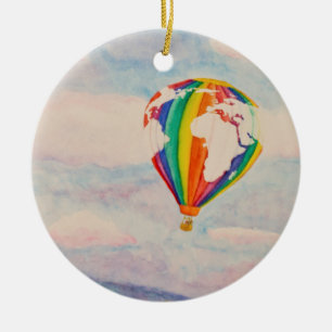 Hot Air Balloon Ceramic Tree Decoration