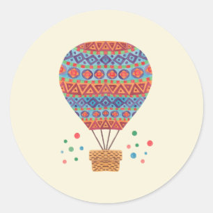 Hot Air Balloon Classic Round Sticker