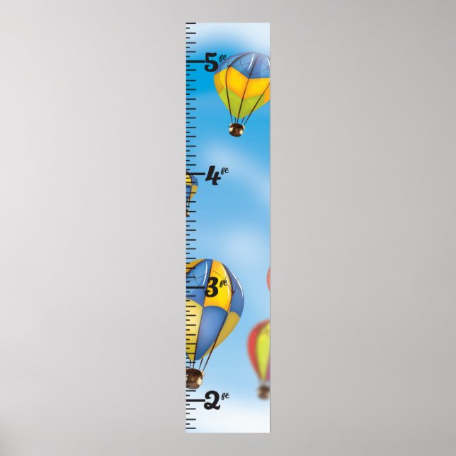 hot air balloon Clear Growth Chart (Front)