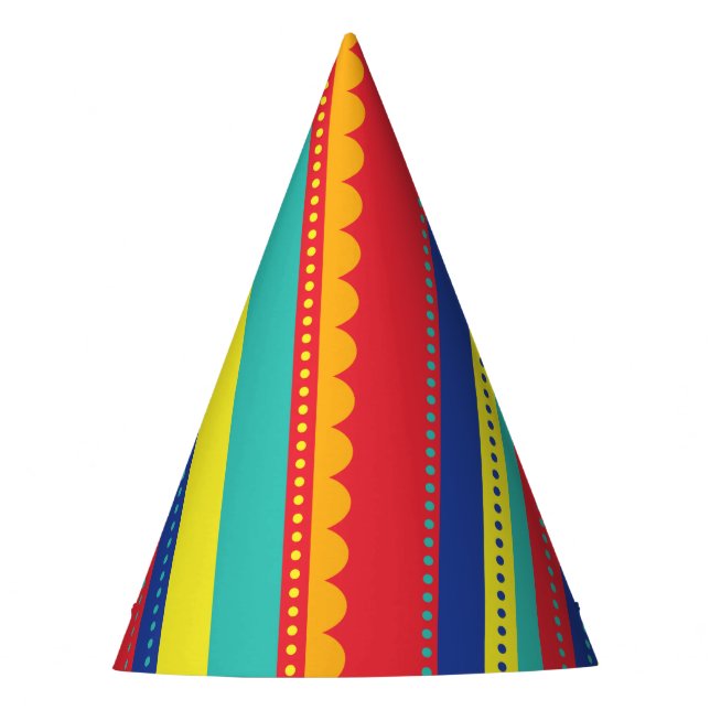 Hot Air Balloon Colourful Birthday Party Party Hat (Front)