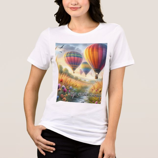 Hot Air Balloon Colourful T-Shirt Tri-Blend Shirt (Front)