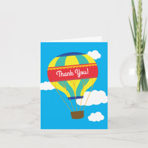 Hot Air Balloon Cute Colourful 1st Birthday Party Card