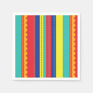 Hot Air Balloon Cute Colourful 1st Birthday Party Napkin