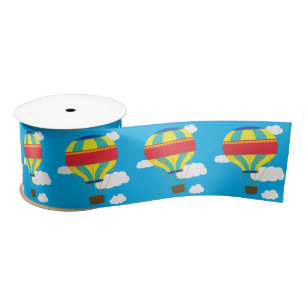Hot Air Balloon Cute Colourful 1st Birthday Party Satin Ribbon