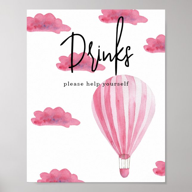 Hot air balloon - Drinks Poster (Front)