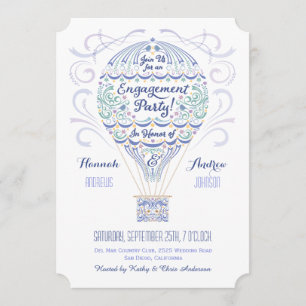 Hot Air Balloon Engagement Party Invitation II