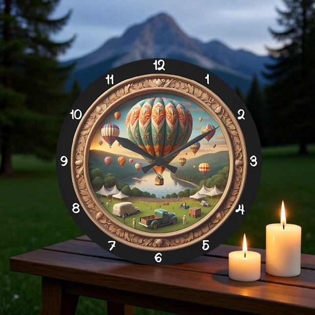 Hot Air Balloon Festival Ornate Large Clock (Creator Uploaded)