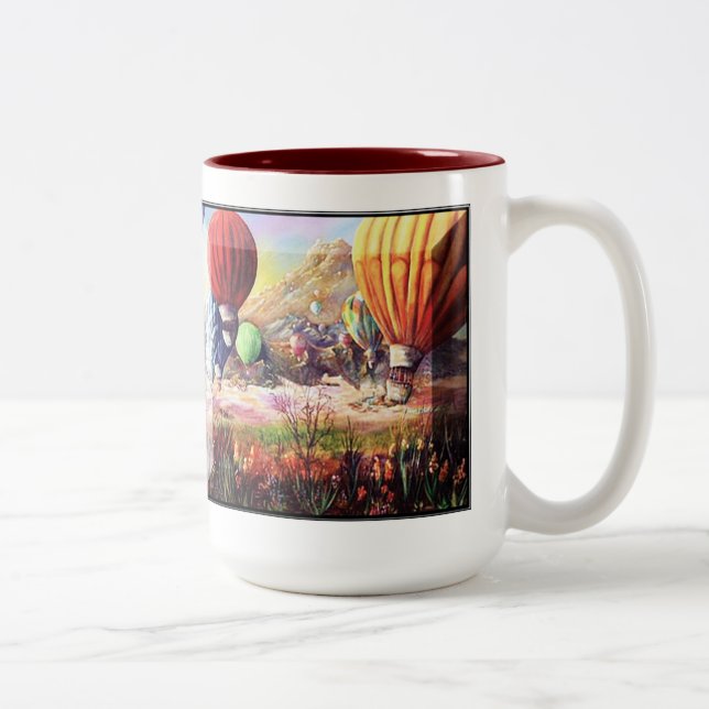 “Hot Air Balloon Fiesta” Two-Tone Coffee Mug (Right)