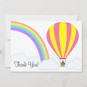Hot Air Balloon Flat Greeting Card - on White