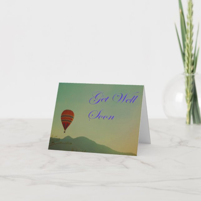 Hot Air Balloon Get Well Soon Card (Front)