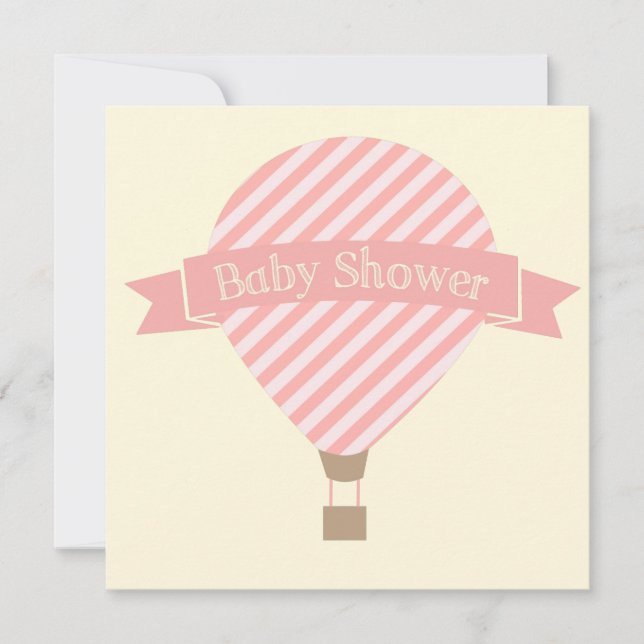 Hot Air Balloon Girl Baby Shower Invitation (Front)