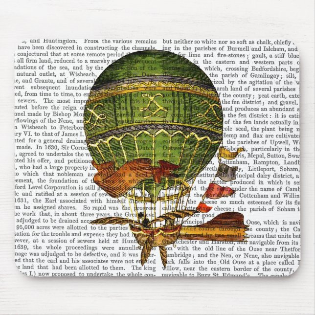 Hot Air Balloon Green Mouse Pad (Front)
