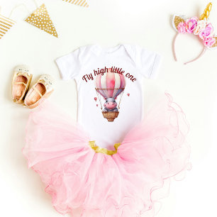 Hot Air Balloon Hippo Baby Bodysuit