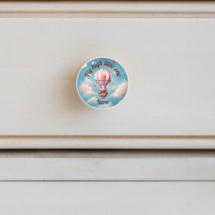 Hot Air Balloon Hippo Ceramic Knob