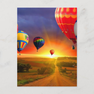 hot air balloon image postcard