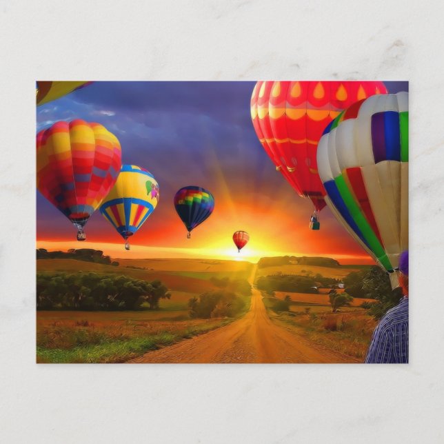 hot air balloon image postcard (Front)