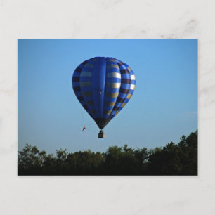 Hot air balloon in flight postcard