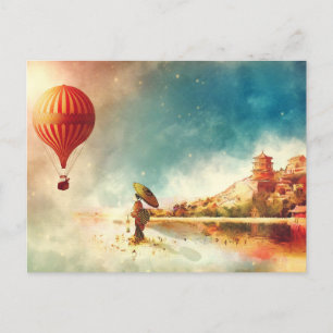 Hot Air Balloon in Japan  Postcard