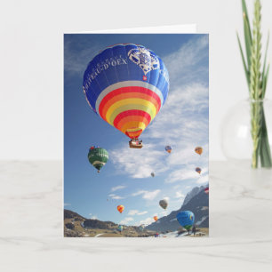 hot air balloon in Switzerland Card