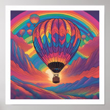 Hot Air Balloon in the Mountains