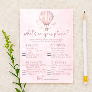 Hot Air Balloon In Your Phone Baby Shower Game