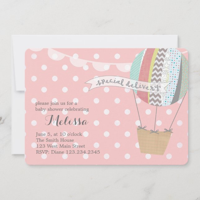 Hot Air Balloon Invitation (Front)