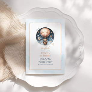 Hot Air Balloon "Isn’t He ONEderful" 1st Birthday Invitation