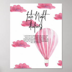 Hot air balloon - Late Night diapers Poster