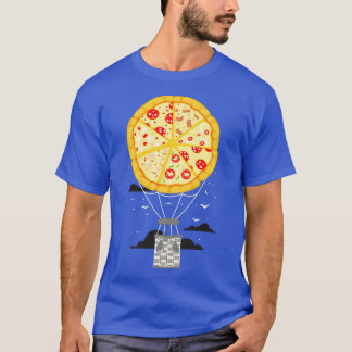 Hot Air Balloon Made From Pizza Illustration T-Shirt