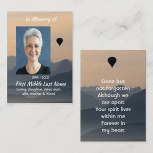 Hot Air Balloon  Memorial Keepsake  Business Card