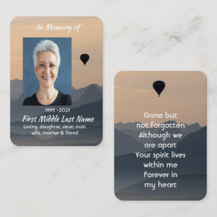 Hot Air Balloon Memorial Keepsake Business Card
