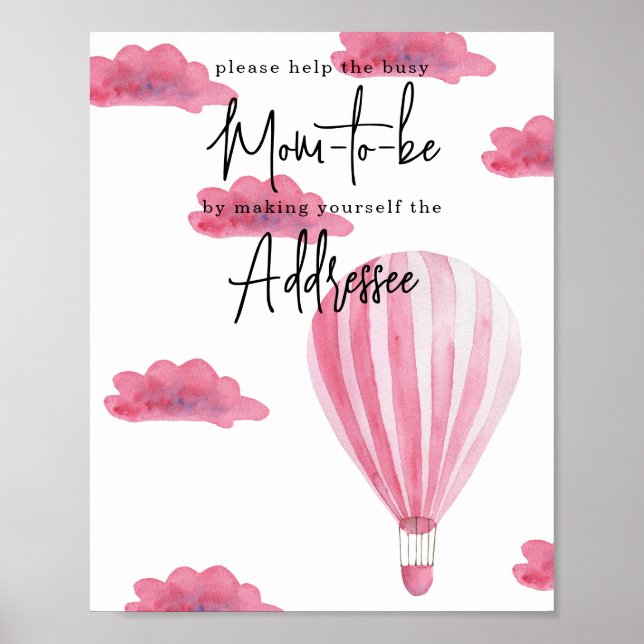 Hot air balloon - Mum to be addressee Poster (Front)