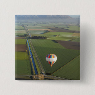 Hot-air Balloon, near Methven, Canterbury 15 Cm Square Badge