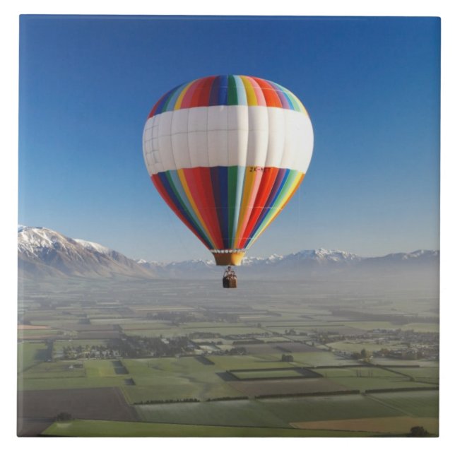 Hot-air Balloon, near Methven, Canterbury 3 Tile (Front)