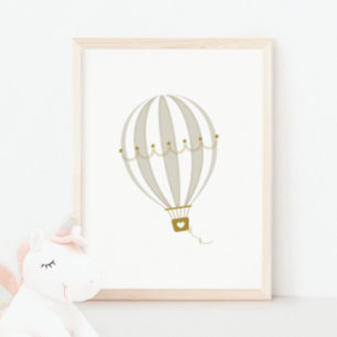 Hot Air Balloon Nursery Decor Poster