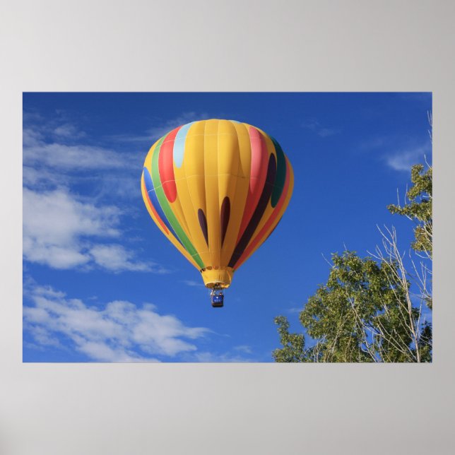 Hot Air Balloon over Quail Lake, Cheyenne Hills Poster (Front)