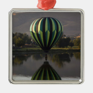 Hot air balloon over the Yakima River 2 Metal Tree Decoration