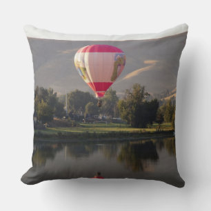 Hot air balloon over the Yakima River Cushion