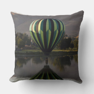 Hot air balloon over the Yakima River Cushion