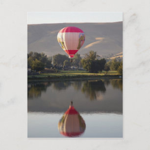 Hot air balloon over the Yakima River Postcard