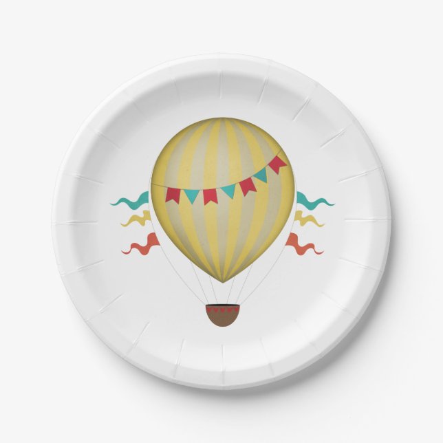 Hot Air Balloon Paper Plate (Front)