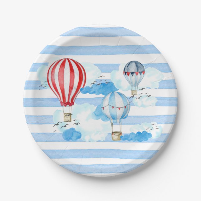 Hot Air Balloon Paper Plates (Front)