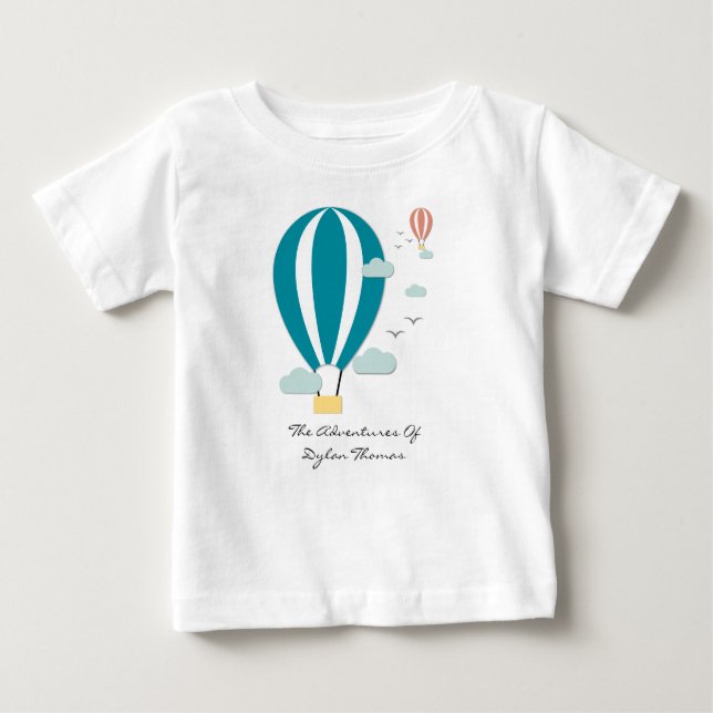 Hot Air Balloon Papercut Style Baby T-Shirt (Front)